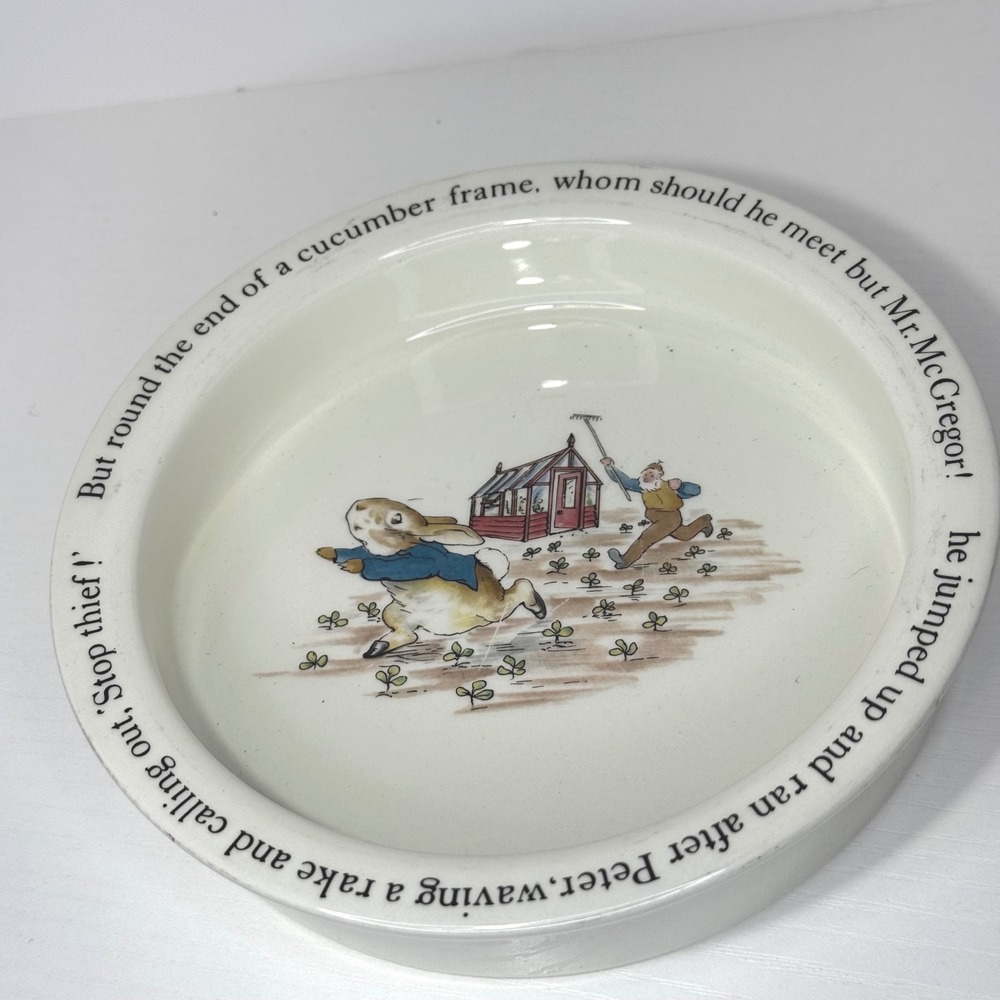 Wedgwood‎ Peter Rabbit Collector Plate Bowl Beatrix Potter Quote Made England